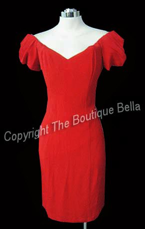 size 6 - Small Cocktail Off Shoulder Smoldering Red Dress