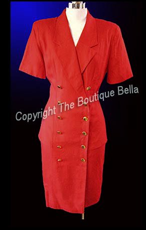 Size 4-6 Small Career Classic Doublebreast Red Dress