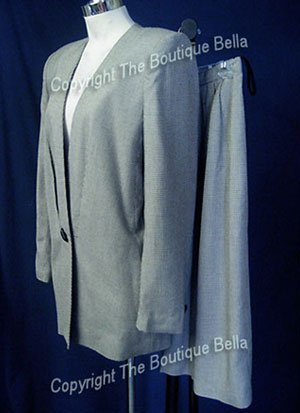 SIZE 6 - Small Executive Mini Houndstooth Career Skirt Suit