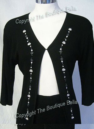 SIZE 0 - 2 XSM - SEXY Open Front Light Black cardigan sweater