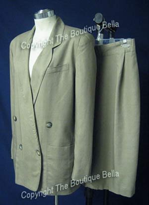 SIZE 4 - 6 JONES NEW YORK Career Beige Doublebreasted jacket skit suit