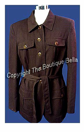 SIZE 6 - BELTED Chocolate Brown Career Jacket Blazer