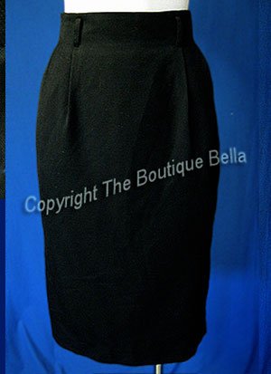 SIZE 6 - 8 Classic skinny pencil black career skirt