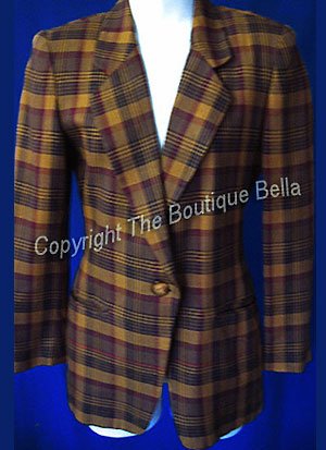 SIZE 0 - 2 Xmall Petite Jones New York Plaid Career Jacket Blazer