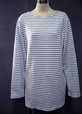 Size Large: SPRING SUMMER Blue Sky striped casual top