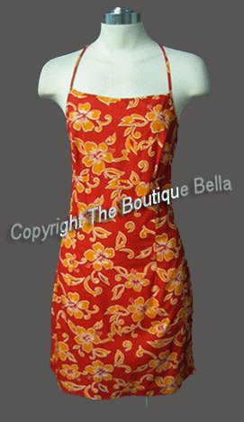 Size Med Jr - VACATION Orange Floral Beach dress Med Jr