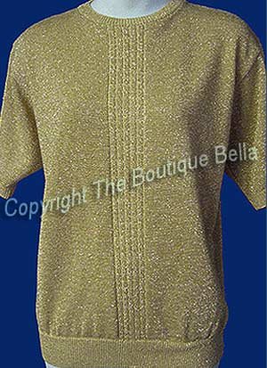 Size Med- HOLIDAY Cocktail Evening Gold Sparkles Blouse Top