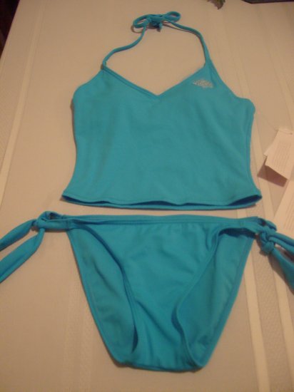 Small Hula Honey Blue Tankini 2-piece Bathing Suit