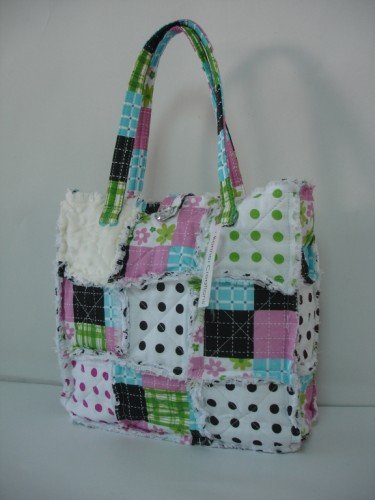 Patchwork Purse, Patchwork Tote, Rag Purse, All Cotton