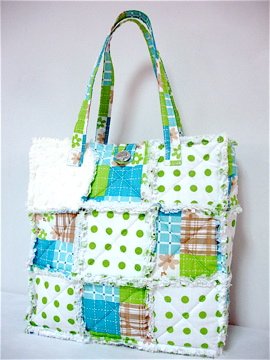 Patchwork Purse, Patchwork Tote, Rag Purse, All Cotton