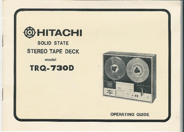 Hitachi Stereo Tape Deck Manual