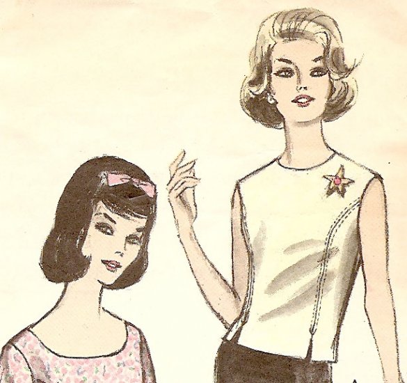 Vintage Womens Top Pattern - 1960s - 5542