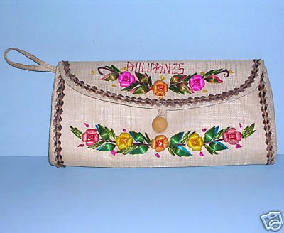Tropical Clutch Purse from the Philippines Tiki Rattan
