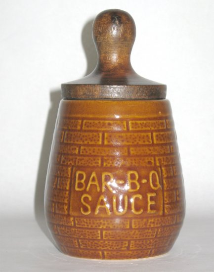 Vintage Barbecue Sauce Jar w/Brush - BBQ Collectible