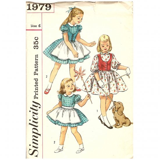 Vintage Sewing Pattern - Children/ Girls 1950s - Simplicity Size 6