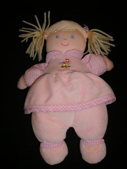 OSH KOSH Plush Blonde Doll With Rattle Lovey