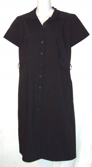 Ann Taylor Stretch Black S.S Shirt Style Dress Size 8