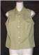 Ann Taylor Green Stripe Sleeveless Button Front Top sz Med