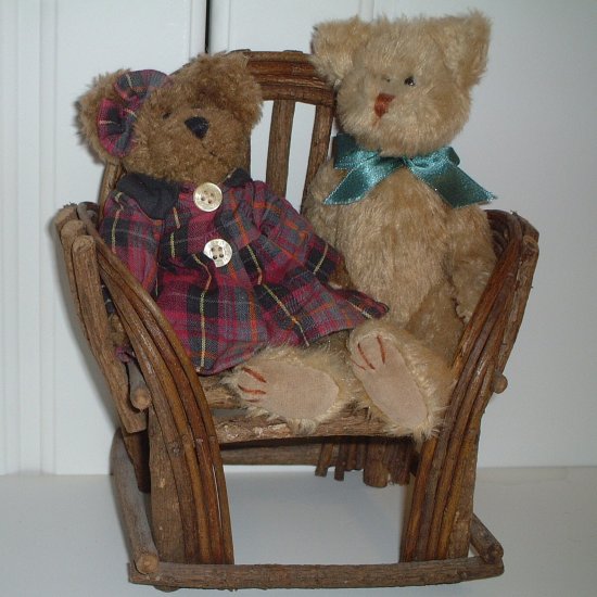 Chair for Teddy Bear - Hand Made Wood Stick