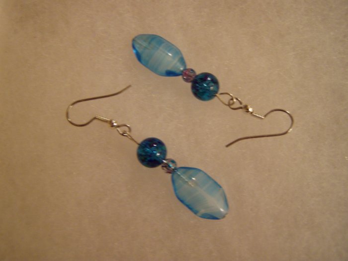 Blue Ice Dangles Earrings