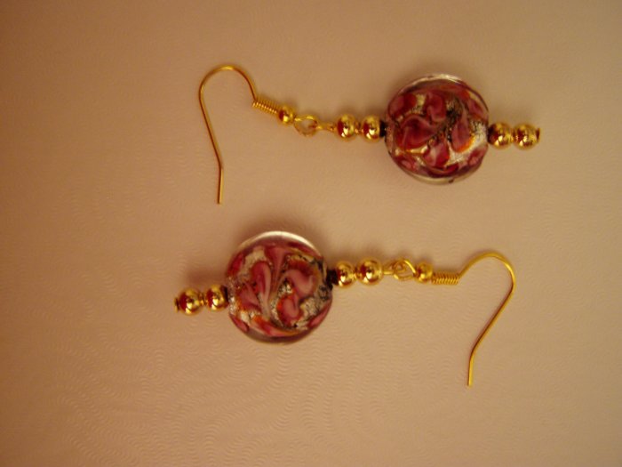 Lampwork Swirl Dangle Earrings