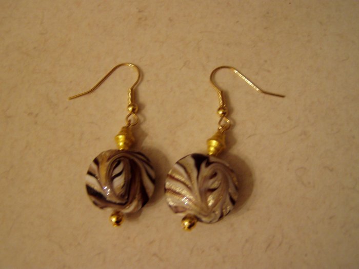 Golden Swirl Dangle Earrings