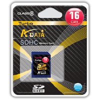 A-Data Turbo Series SDHC Class 6 Secure Digital Flash Memory Card 16GB