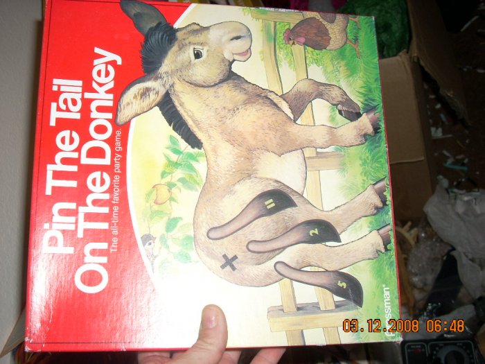 vintage pin the tail on the donkey game