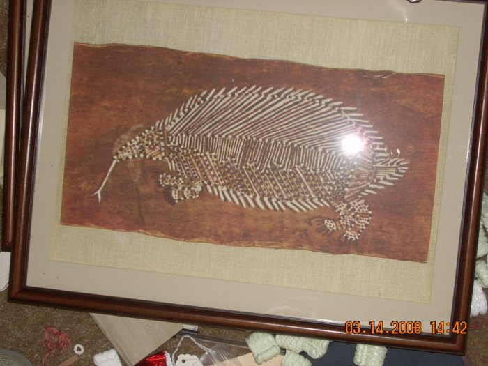 australian aborginal art print, framed in glass #4