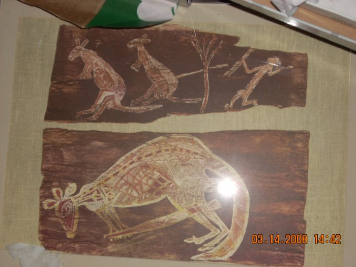 australian aborginal art print, framed in glass #2