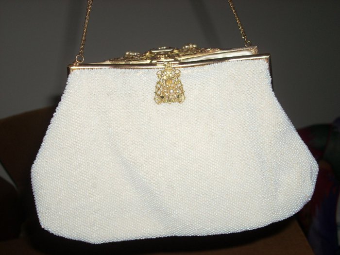 vintage french made beaded purse