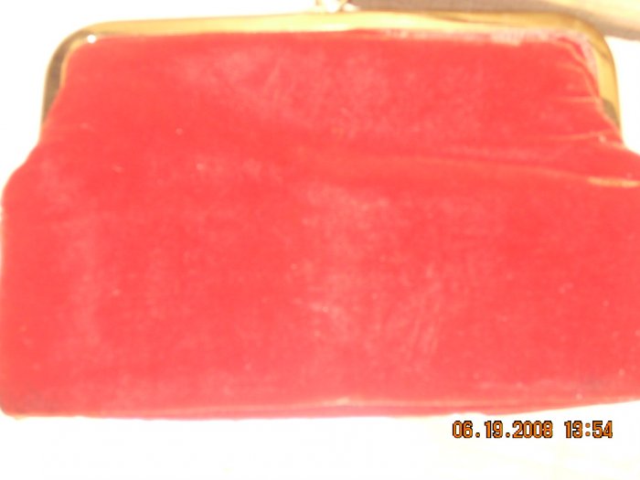 vintage red velvet bag