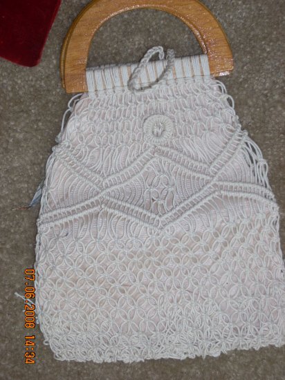 vintage macrame handbag