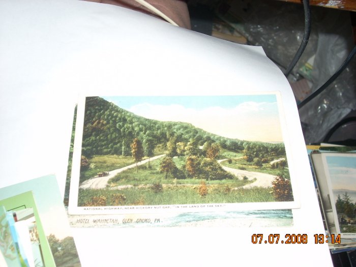 vintage postcard national highway hickory nut gap