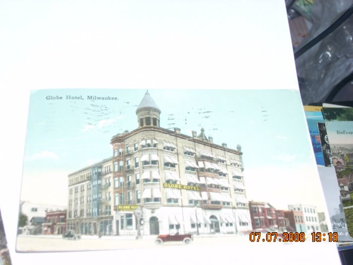 vintage postcard globe hotel milwaukee wisconsin