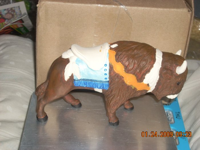 ceramic buffalo carousel animal with pole