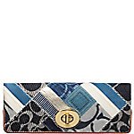Coach denim framed clutch