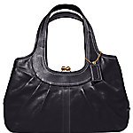 Black leather coach satchel