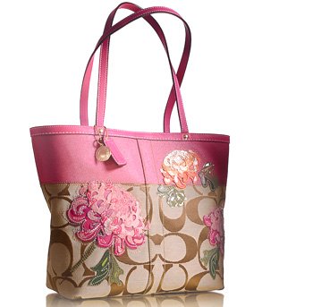 Coach signature floral tote