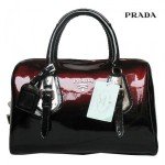 Red/black distinctive Prada handbag