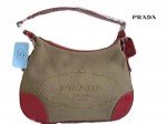 Beige suede and leather Prada handbag
