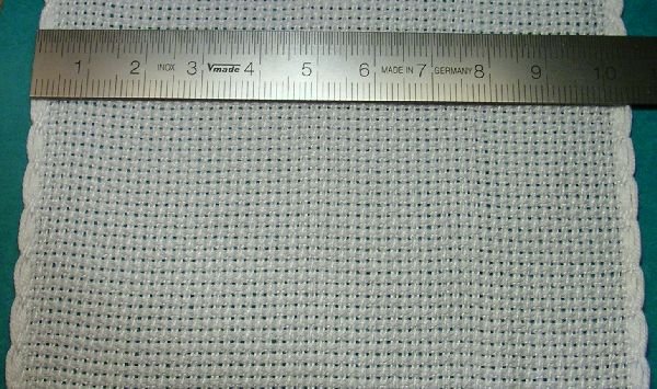 White Aida Band 10 cm, 4 inches wide