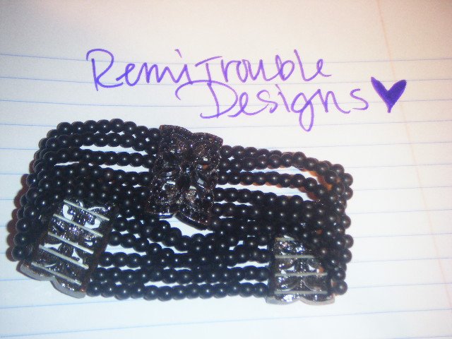 black beaded bracelet