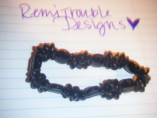 thin black beaded bracelet