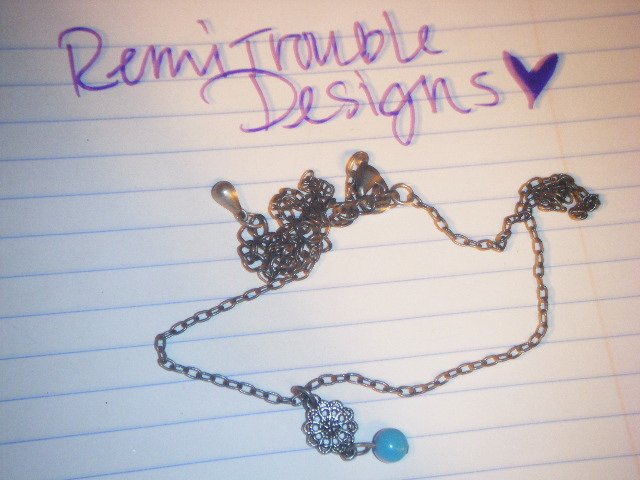 small metal turquoise bead chain