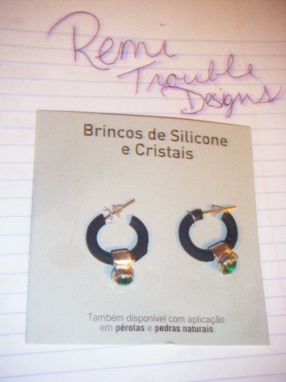 silicone & crystal earrings