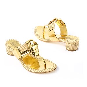 Teri Straw & Leather Thong Sandal
