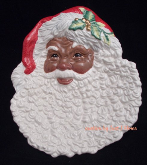 Fitz & Floyd African American Santa Canape Plate