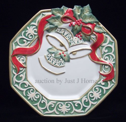 Fitz & Floyd Christmas Bells Canape Plate