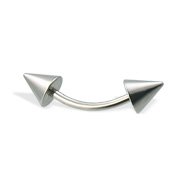 Stainless Steel Double Cone Eyebrow Bar
